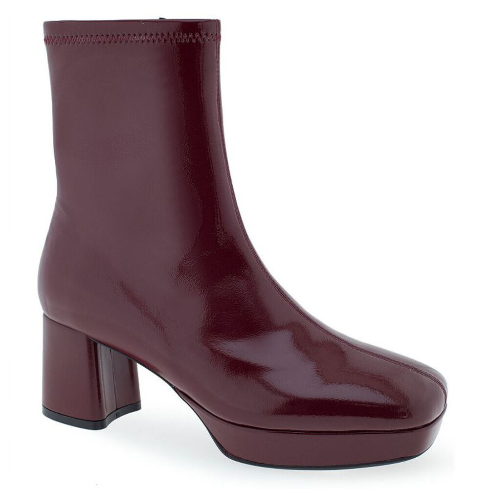 Aerosoles Sussex Boots Women's US 5 Red Faux Leather Block Heel Bootie LION360